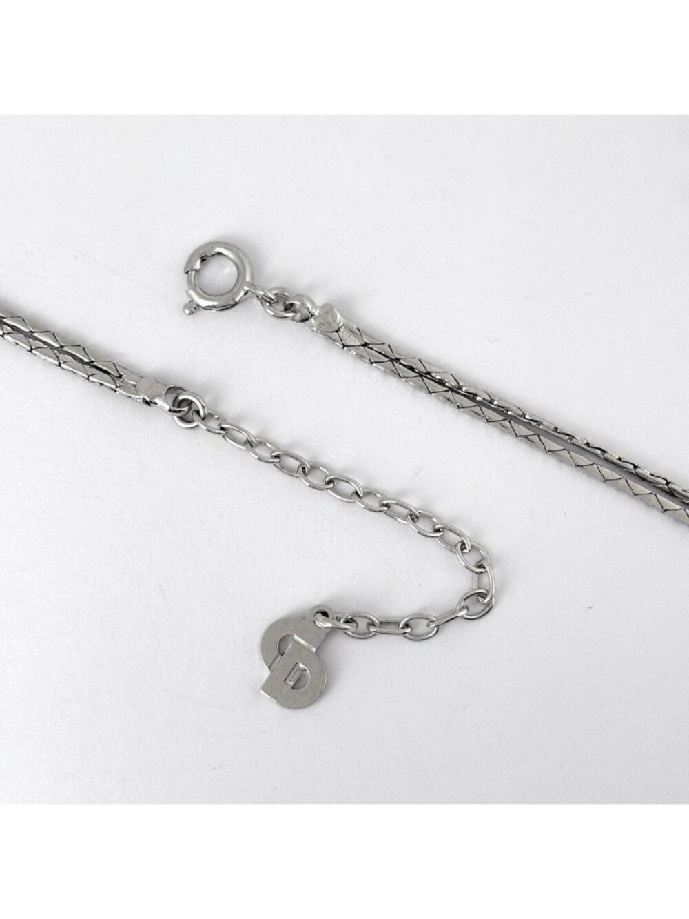 Dior Line Stone Necklace Silver Plated Multicolor - Picture 3 of 4